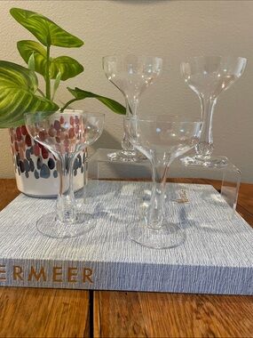 Vintage Hollow Stem Champagne Coupe Glasses – Set of 4